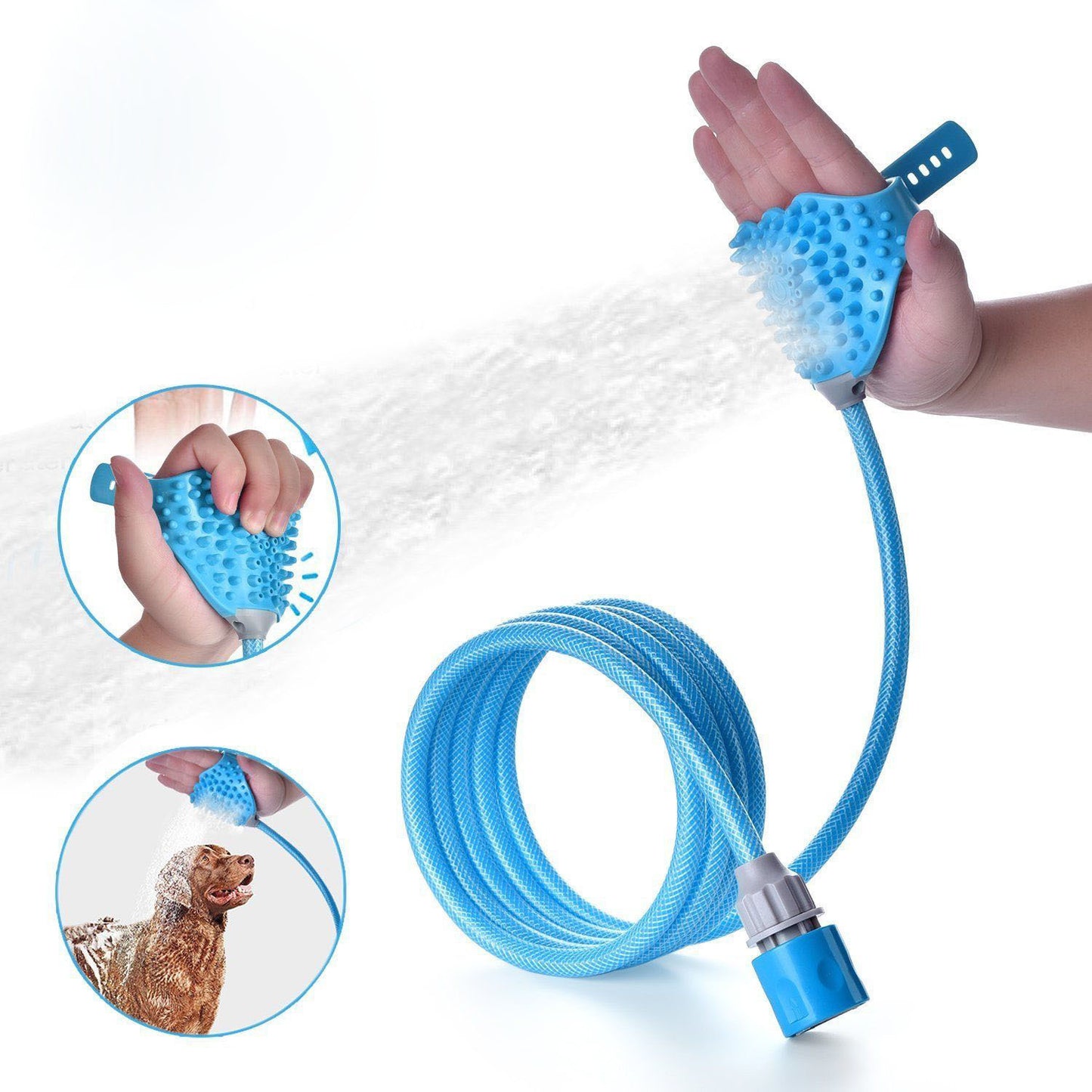 Pet Bathing Tool - The Ultimate Shower Companion For Your Pet - Compatible With Indoor Shower Or Outdoor Garden Hose - Includes Garden Hose And Shower Adapters